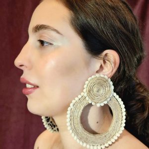 Pendiente de hilo de lino