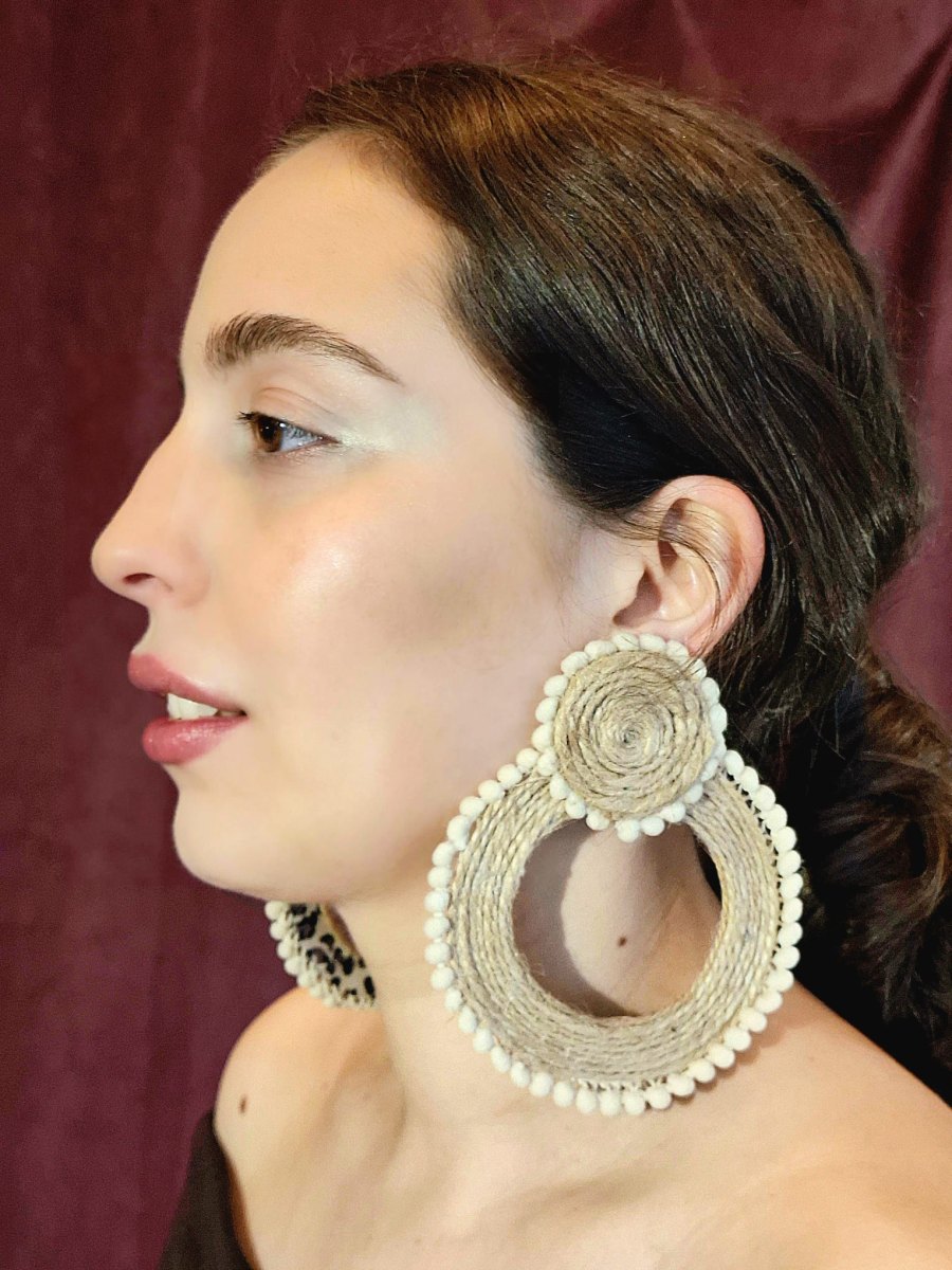 Pendiente de hilo de lino