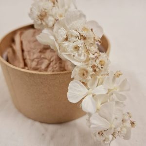 Tocado floral corto lona