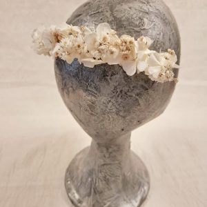 Tocado floral corto lona